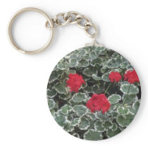 Zonal Geranium (Pelargonium Hortorum) flowers Key Chains