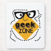 Zone d'avertissement jaune de geek tapis de souris