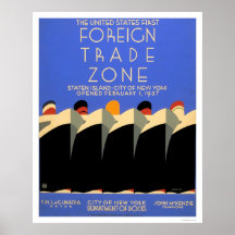 Zone de commerce extérieur de NY WPA 1937 Affiches