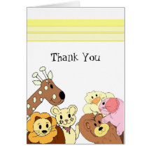 Zoo Animal Thank You Card