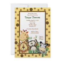 ZOO CREW Jungle Safari Baby Shower 5x7 Invitation