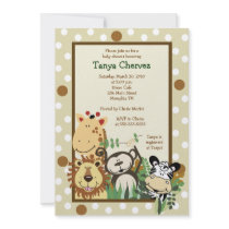 ZOO CREW Jungle Safari Baby Shower 5x7 Personalized Invites