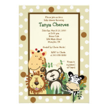 ZOO CREW Jungle Safari Baby Shower 5x7 Personalized Invites
