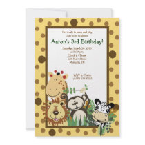 ZOO CREW Jungle Safari BIRTHDAY INVITE 5x7