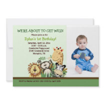 Zoo Crew Jungle Safari *PHOTO* Birthday 5x7 Invite