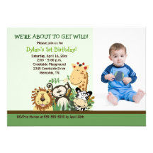 Zoo Crew Jungle Safari *PHOTO* Birthday 5x7 Invite