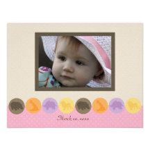 Zoo Dot-ette Photo Thank You Note Invitations