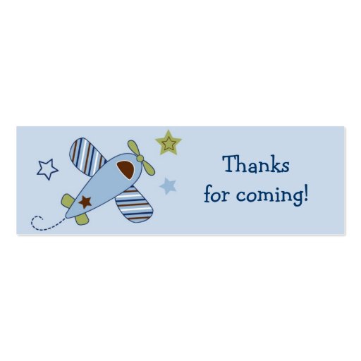 Zoom Along Airplane Baby Shower Favour Gift Tags Business Cards