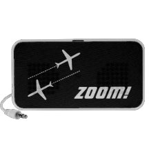Zoom! Black & White Customizable Retro Airplanes iPhone Speakers