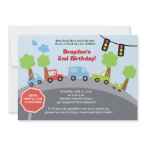 Zoom Zoom Cars Custom Birthday Invitation