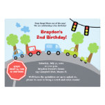 Zoom Zoom Cars Custom Birthday Invitation
