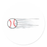 Zooming Baseball Hit Round Stickers