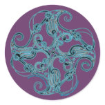 Zoomorphic Celtic Crane Stickers, Purple