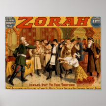 Zorah, 'Israel put to the torture' Retro Theatre Posters