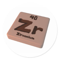 Zr Zirconium Round Sticker