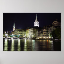 Zurich, rivière de Suisse Limmat - copie Affiche