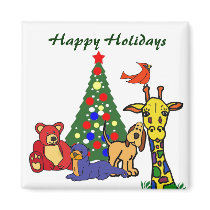 ZW- Happy Holidays Cartoon Magnet