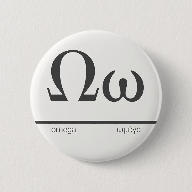 Ω - Γρεεκ Λεττερ ωμέγα - Greek Letter Omega 2 Inch Round Button (Front)