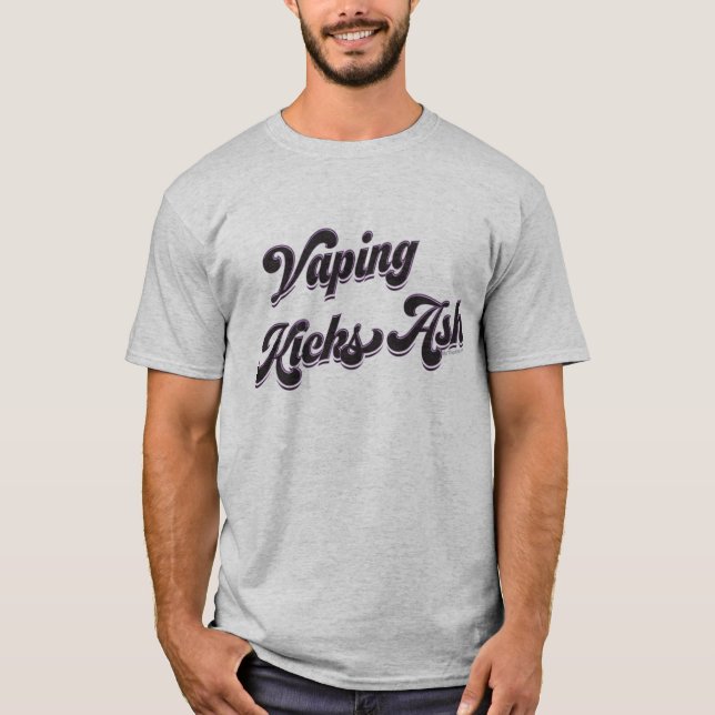 Ω VAPE Shirt | Vaping Kicks Ash  VapeGoat™ (Front)