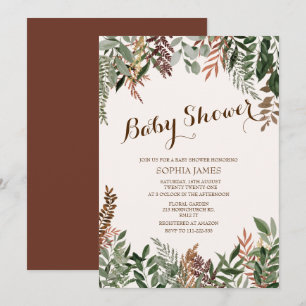 Аutumn Leaves Baby Shower Invitation