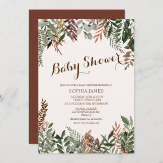 Аutumn Leaves Baby Shower Invitation