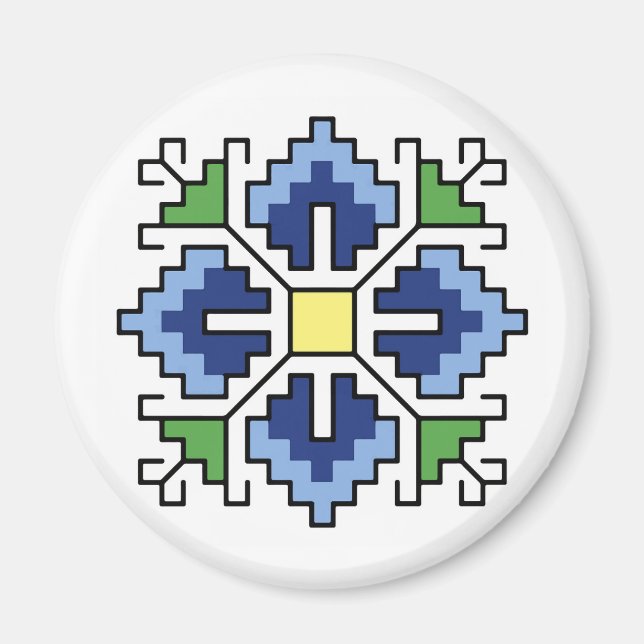 М0065 Magnet motif folklorique bulgare shevitsa bl (Devant)