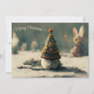 С de Noël paysage imaginaire lapin 3d invitation