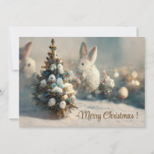 С de Noël paysage imaginaire lapin 3d invitation