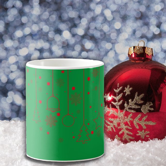 С Noël Décor étoile de bal vert classique Mug (Créateur téléchargé)