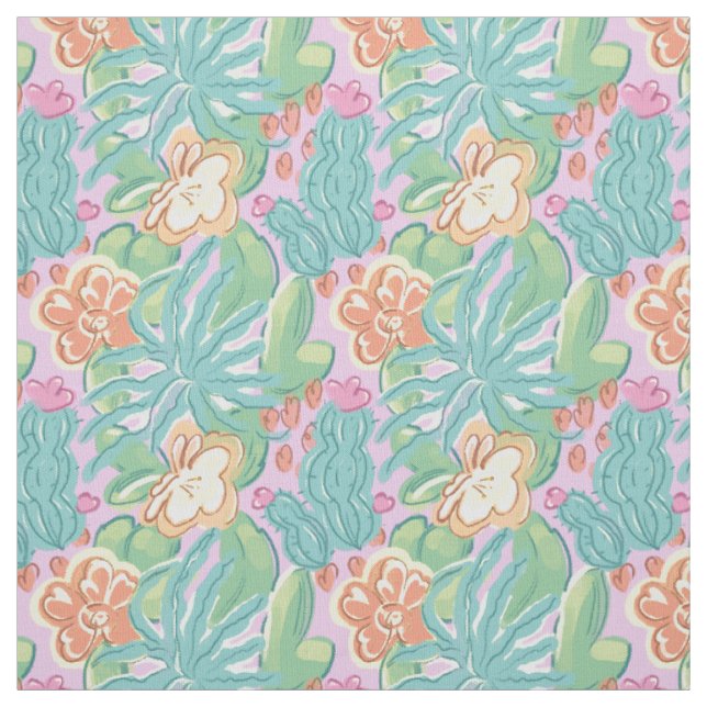 Сacti and plants. fabric (Swatch)