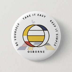 Сaptivating Neoplasticism Art Monogram. Letter O 2 Inch Round Button
