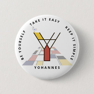 Сaptivating Neoplasticism Art Monogram. Letter Y 2 Inch Round Button