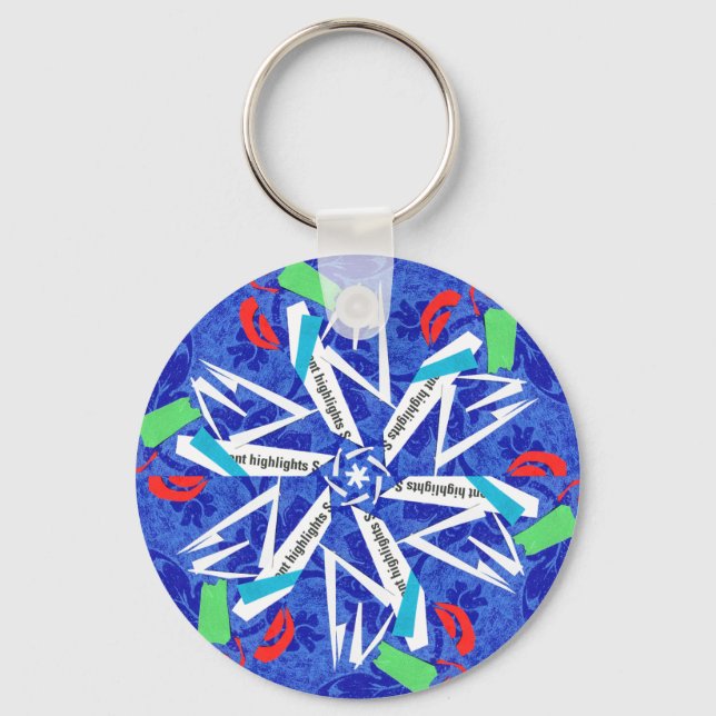 Сollage snowflakes keychain (Front)