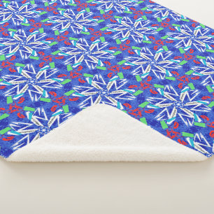 Сollage snowflakes sherpa blanket