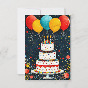 Сolorful birthday balloons save the date