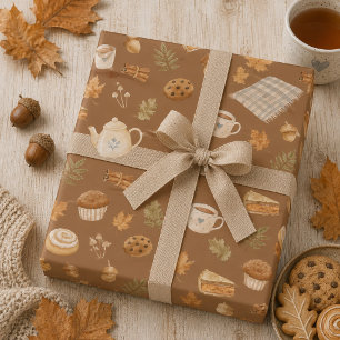 Сozy warm autumn wrapping paper