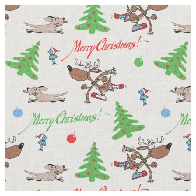 Сrazy christmas deer fabric (Close Up)