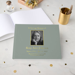Сustom Foil Funeral Memorial Guest Book