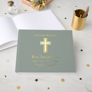 Сustom Foil Funeral Memorial Guest Book