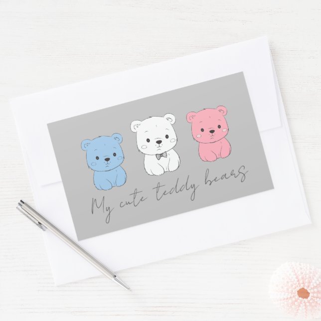 Сute bear cub, drawing for kids sticker (Envelope)