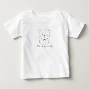 Сute bear cub, the bow tie man ,drawing for kids baby T-Shirt