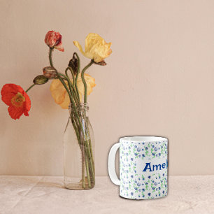  Сute Blueberry watercolor pattern name  Coffee Mug