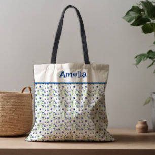 Сute Blueberry watercolor pattern name Tote Bag