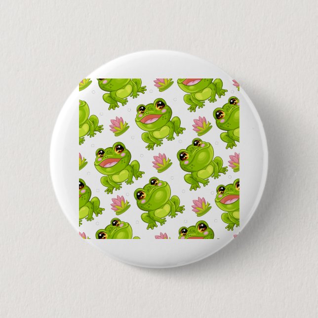 Сute cartoon frogs 2 inch round button (Front)