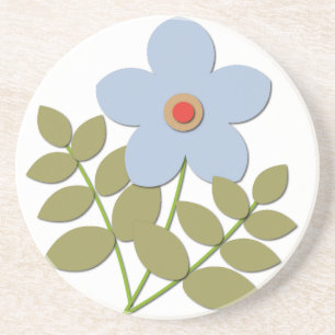 Сute simple blue flower coaster