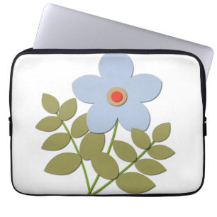 Сute simple blue flower laptop sleeve