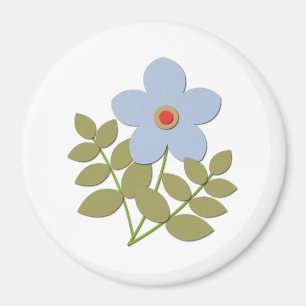 Сute simple blue flower magnet