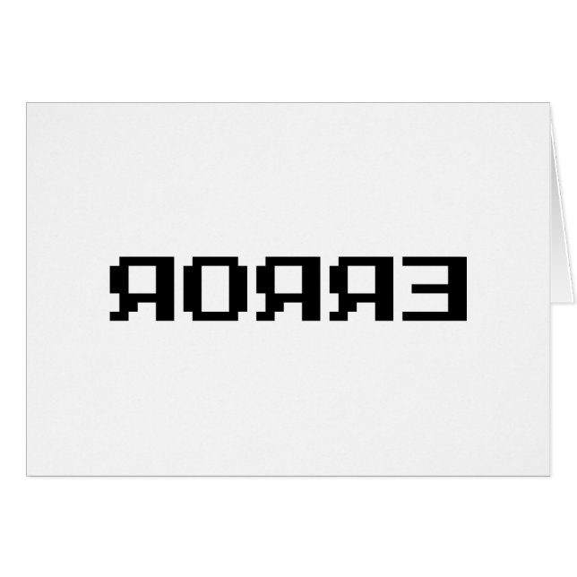 Я Я Я Ǝ | CARTE DE RÉCEPTION ERREUR (Devant horizontal)