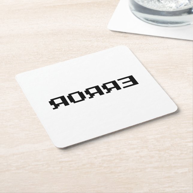 ЯOЯЯƎ | ERROR SQUARE PAPER COASTER (Angled)