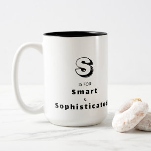 سmart and Sophisticated S - Personalized Luxury Two-Tone Coffee Mug
